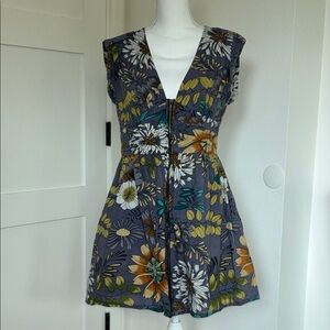 Fire Los Angeles Floral Mini Dress fit and flare size Large